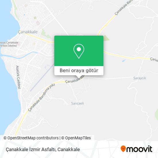 Çanakkale İzmir Asfaltı harita