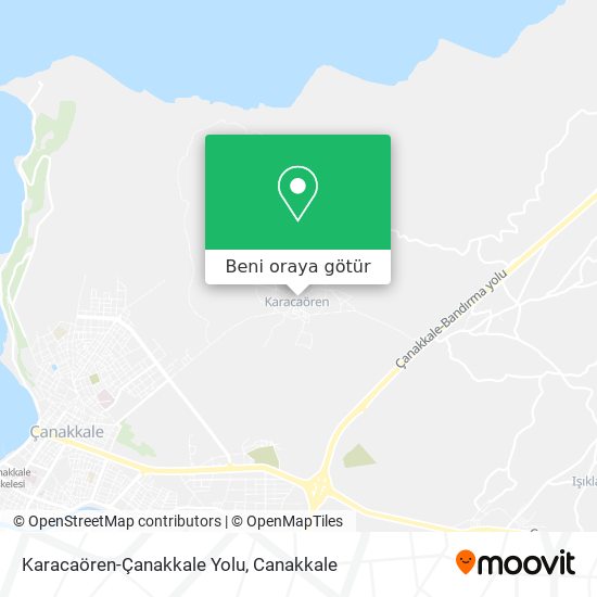 Karacaören-Çanakkale Yolu harita
