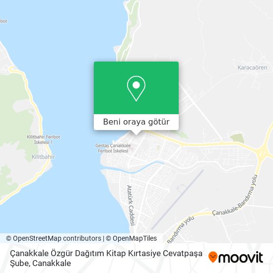 Çanakkale Özgür Dağıtım Kitap Kırtasiye Cevatpaşa Şube harita