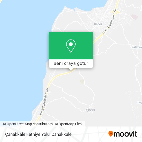 Çanakkale Fethiye Yolu harita