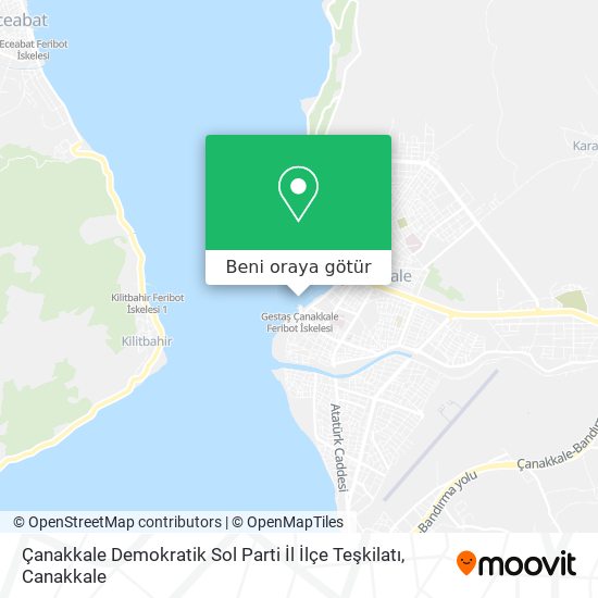 Çanakkale Demokratik Sol Parti İl İlçe Teşkilatı harita