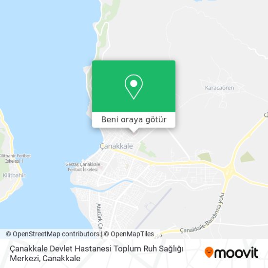 Çanakkale Devlet Hastanesi Toplum Ruh Sağlığı Merkezi harita
