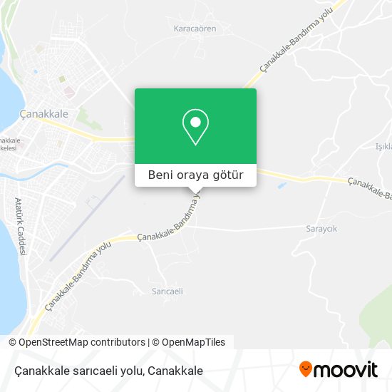 Çanakkale sarıcaeli yolu harita