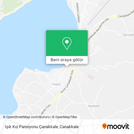 Işık Kız Pansiyonu Çanakkale harita