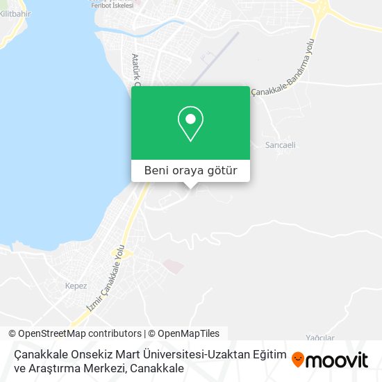 Çanakkale Onsekiz Mart Üniversitesi-Uzaktan Eğitim ve Araştırma Merkezi harita