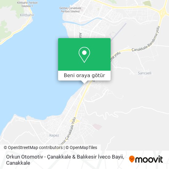 Orkun Otomotiv - Çanakkale & Balıkesir İveco Bayii harita