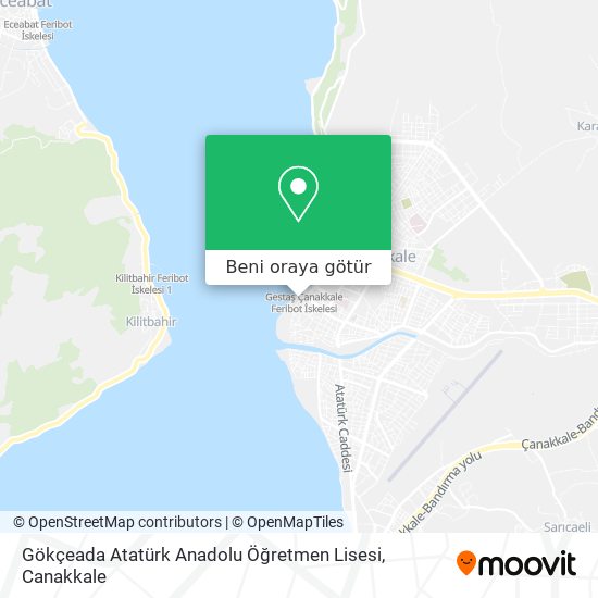 Gökçeada Atatürk Anadolu Öğretmen Lisesi harita