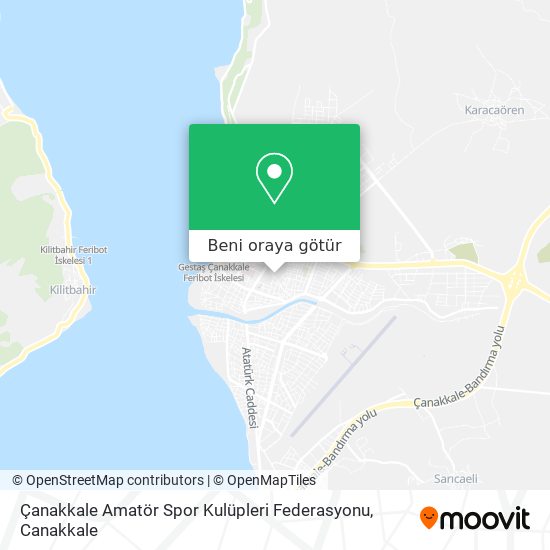 Çanakkale Amatör Spor Kulüpleri Federasyonu harita