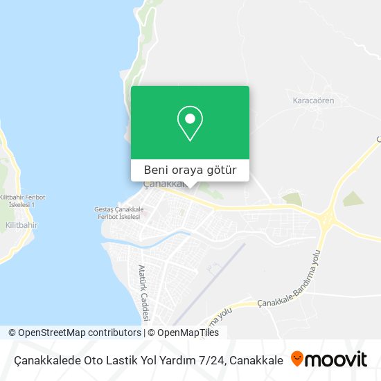 Çanakkalede Oto Lastik Yol Yardım 7 / 24 harita