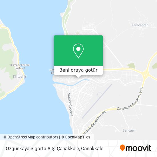 Özgünkaya Sigorta A.Ş. Çanakkale harita