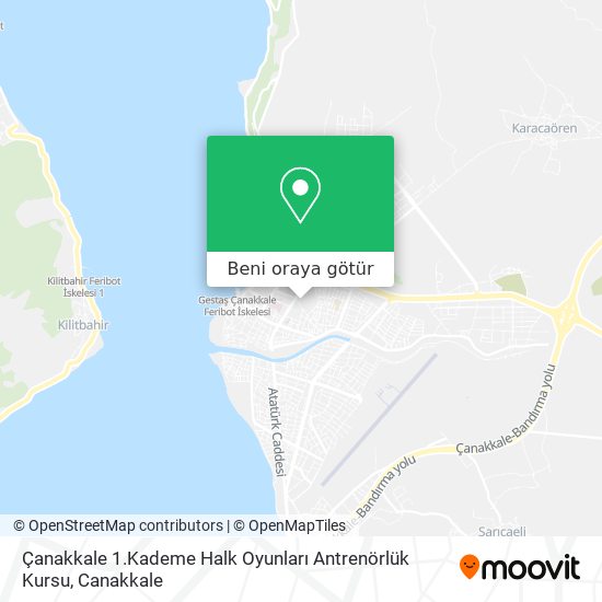 Çanakkale 1.Kademe Halk Oyunları Antrenörlük Kursu harita