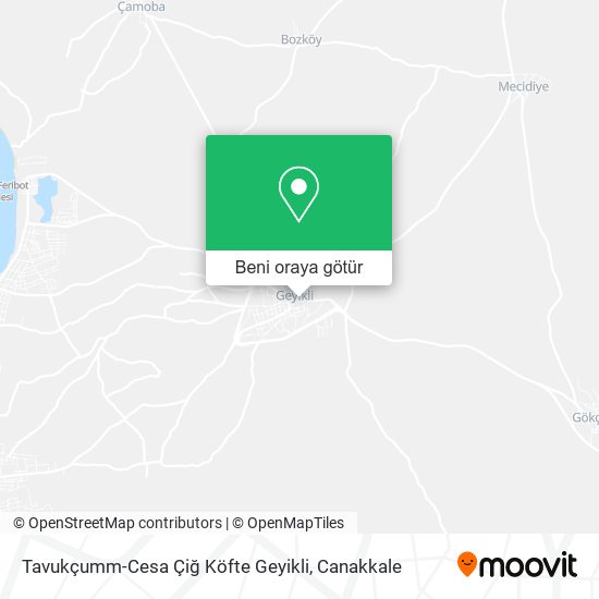 Tavukçumm-Cesa Çiğ Köfte Geyikli harita