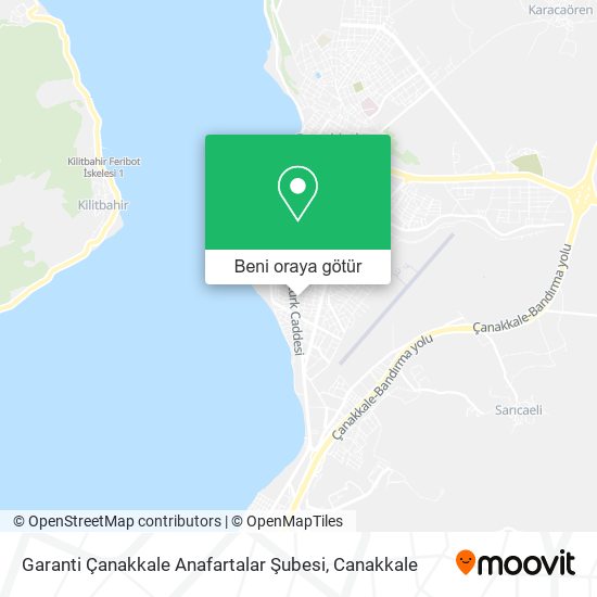Garanti Çanakkale Anafartalar Şubesi harita