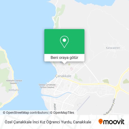 Özel Çanakkale İnci Kız Öğrenci Yurdu harita