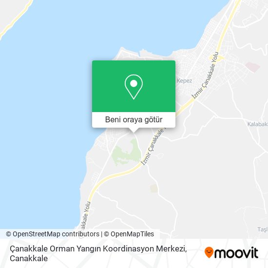 Çanakkale Orman Yangın Koordinasyon Merkezi harita