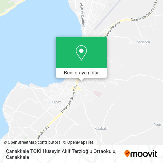Çanakkale TOKİ Hüseyin Akif Terzioğlu Ortaokulu harita