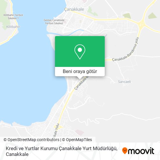 Kredi ve Yurtlar Kurumu Çanakkale Yurt Müdürlüğü harita
