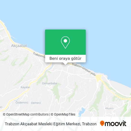 Trabzon Akçaabat Mesleki Eğitim Merkezi harita