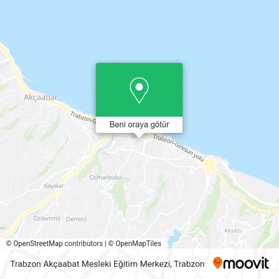 Trabzon Akçaabat Mesleki Eğitim Merkezi harita