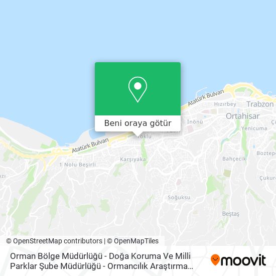 Orman Bölge Müdürlüğü - Doğa Koruma Ve Milli Parklar Şube Müdürlüğü - Ormancılık Araştırma Müdürlüğü harita