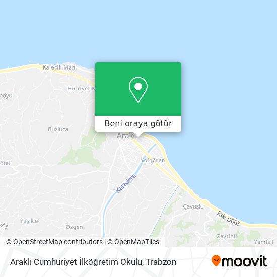 Araklı Cumhuriyet İlköğretim Okulu harita