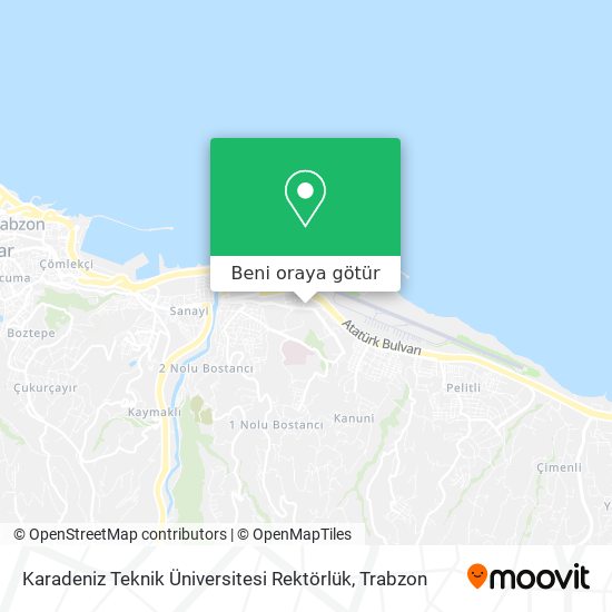 Karadeniz Teknik Üniversitesi Rektörlük harita