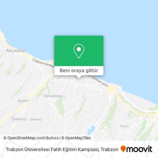 Trabzon Üniversitesi Fatih Eğitim Kampüsü harita