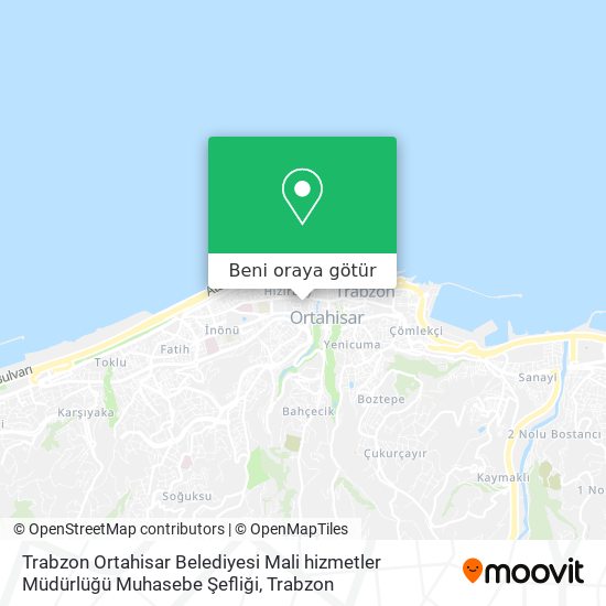 Trabzon Ortahisar Belediyesi Mali hizmetler Müdürlüğü Muhasebe Şefliği harita