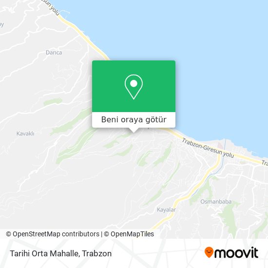 Tarihi Orta Mahalle harita