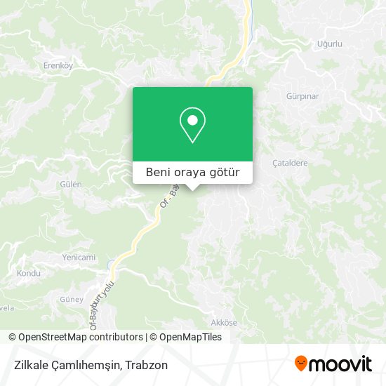 Zilkale Çamlıhemşin harita