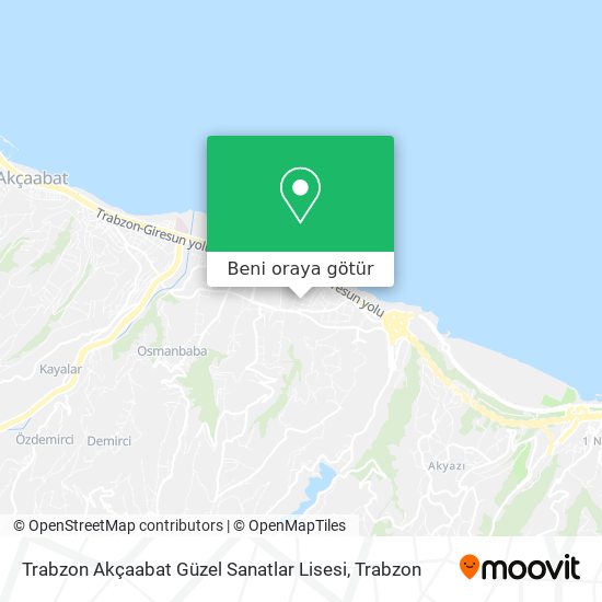 Trabzon Akçaabat Güzel Sanatlar Lisesi harita