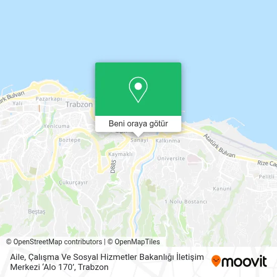 Aile, alma Ve Sosyal Hizmetler Bakanl letiim Merkezi 'Alo 170',  Trabzon nerede, otobs ile nasl gidilir?