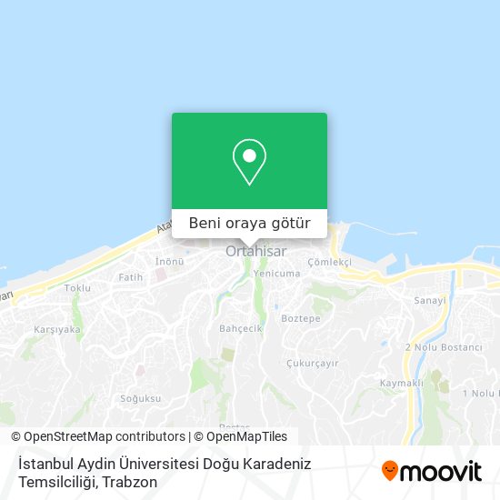 İstanbul Aydin Üniversitesi Doğu Karadeniz Temsilciliği harita