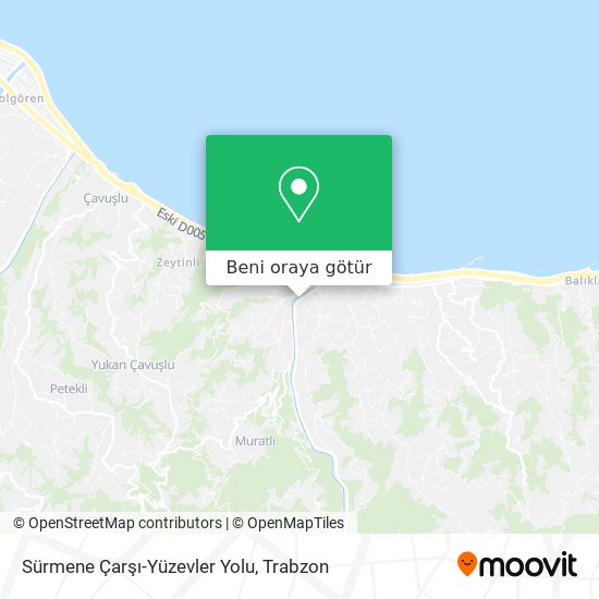 Sürmene Çarşı-Yüzevler Yolu harita