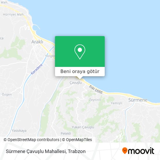 Sürmene Çavuşlu Mahallesi harita