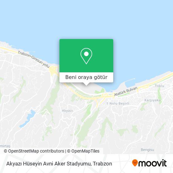 Akyazı Hüseyin Avni Aker Stadyumu harita