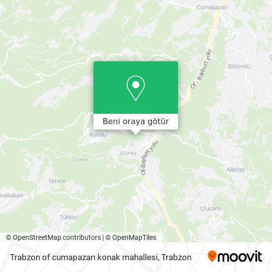 Trabzon of cumapazarı konak mahallesi harita