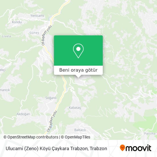 Ulucami (Zeno) Köyü Çaykara Trabzon harita