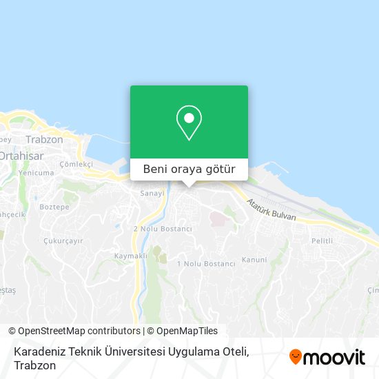 Karadeniz Teknik Üniversitesi Uygulama Oteli harita