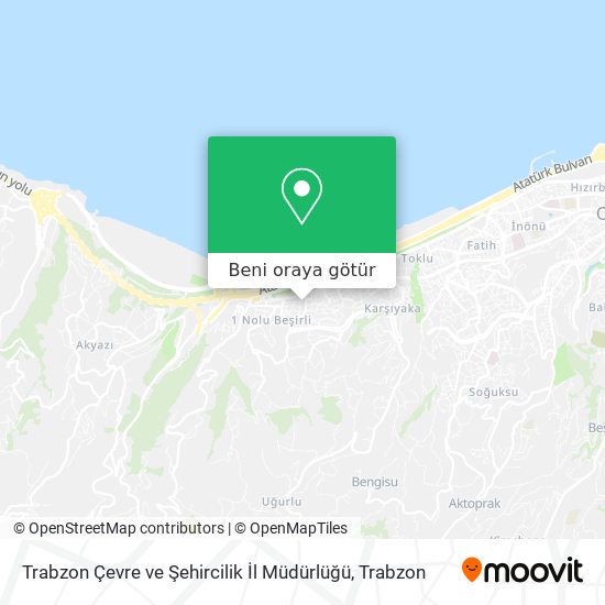 Trabzon Çevre ve Şehircilik İl Müdürlüğü harita