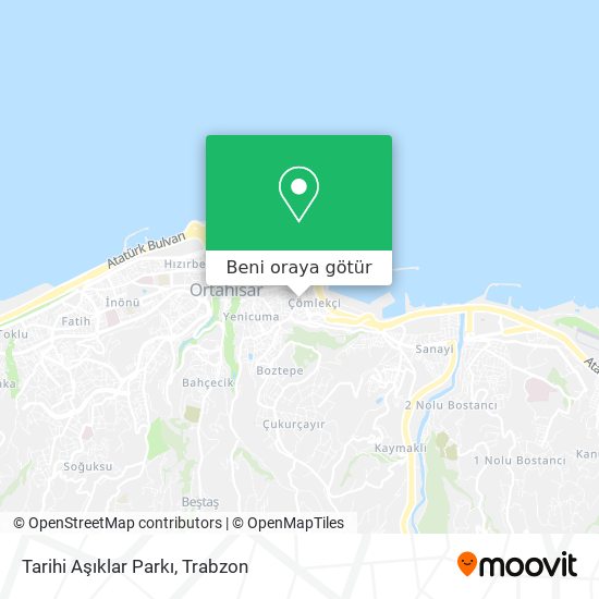 Tarihi Aşıklar Parkı harita