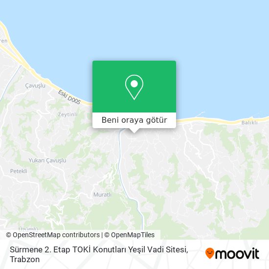 Sürmene 2. Etap TOKİ Konutları Yeşil Vadi Sitesi harita