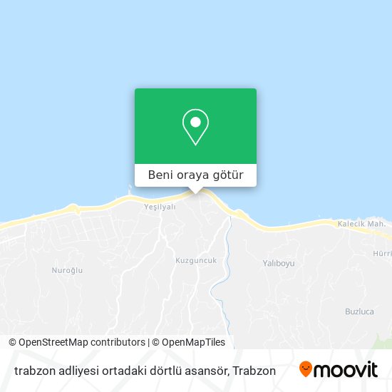 trabzon adliyesi ortadaki dörtlü asansör harita