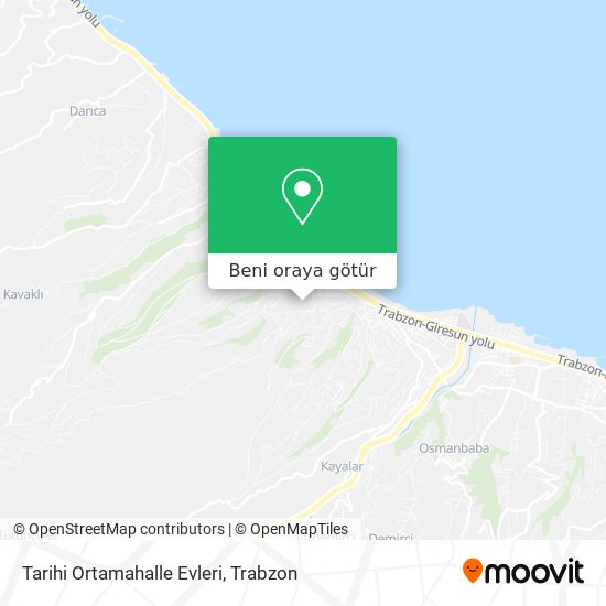 Tarihi Ortamahalle Evleri harita