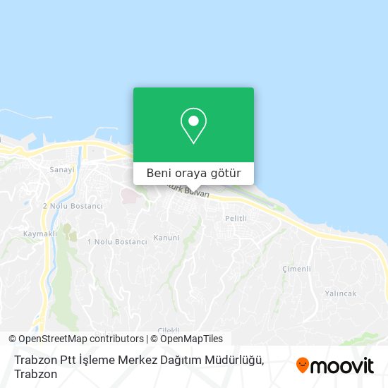 Trabzon Ptt İşleme Merkez Dağıtım Müdürlüğü harita
