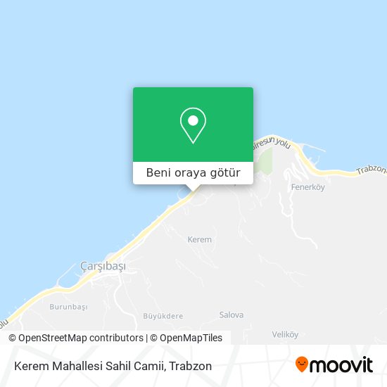 Kerem Mahallesi Sahil Camii harita