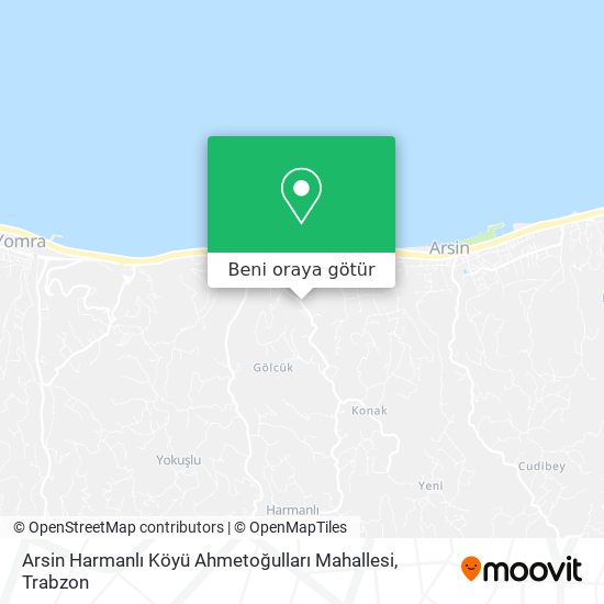 Arsin Harmanlı Köyü Ahmetoğulları Mahallesi harita