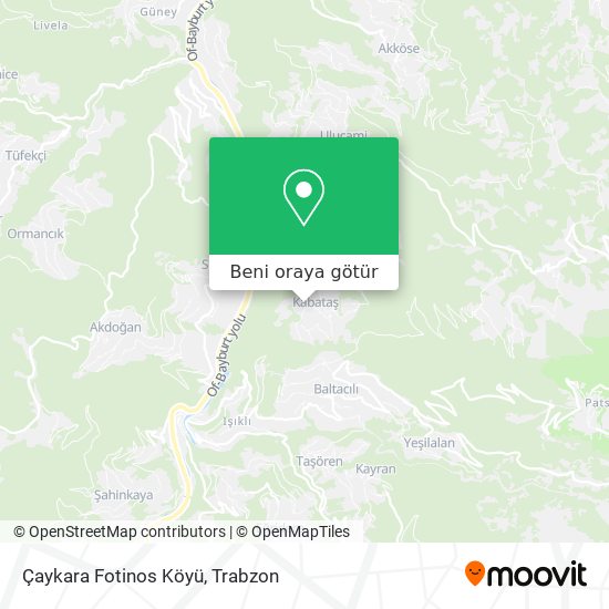 Çaykara Fotinos Köyü harita