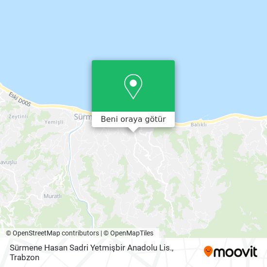 Sürmene Hasan Sadri Yetmişbir Anadolu Lis. harita