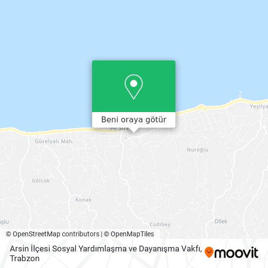 Arsin İlçesi Sosyal Yardımlaşma ve Dayanışma Vakfı harita